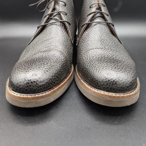 Marc Joseph Boots Mens 11 Lenox Hill Booties Brown Pebble Grainy Leather Lace Up