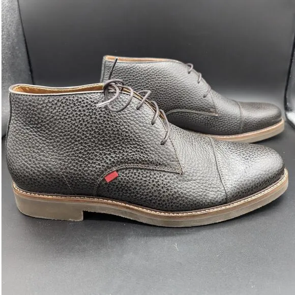 Marc Joseph Boots Mens 11 Lenox Hill Booties Brown Pebble Grainy Leather Lace Up