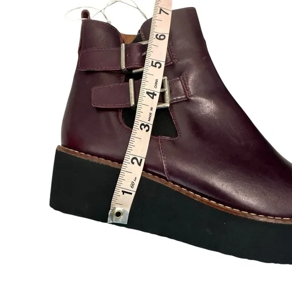 Marroqui Sanchez Italian Maroon Buckle Women Ankle Leather Boots