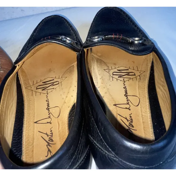 Martin Dingman Mens 8M Lot of 2 Pairs Horse Bit Brown Black Leather Loafer Shoes