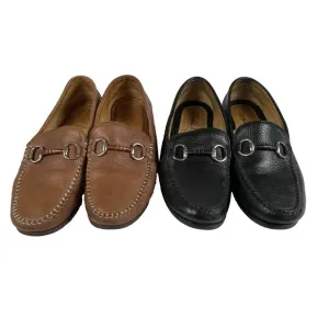 Martin Dingman Mens 8M Lot of 2 Pairs Horse Bit Brown Black Leather Loafer Shoes