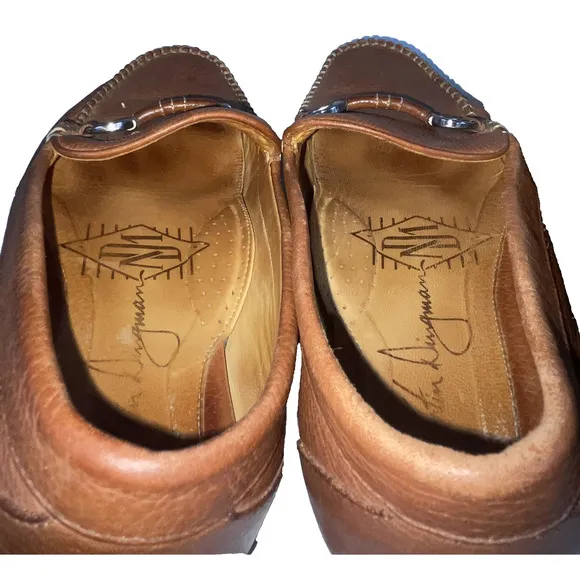 Martin Dingman Mens 8M Lot of 2 Pairs Horse Bit Brown Black Leather Loafer Shoes