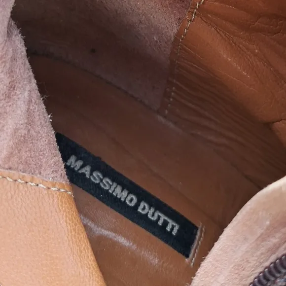 MASSIMO DUTTI Leather Boots  women  size 37 /7 brown