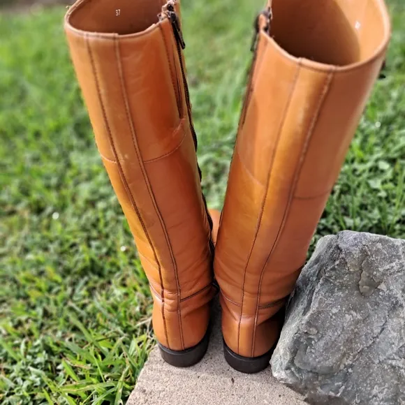 MASSIMO DUTTI Leather Boots  women  size 37 /7 brown