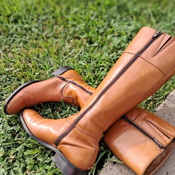 MASSIMO DUTTI Leather Boots  women  size 37 /7 brown