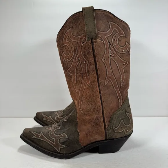 Masterson Boot Co Rockin Country Brown Leather Studded Cowboy Boots Women 11M