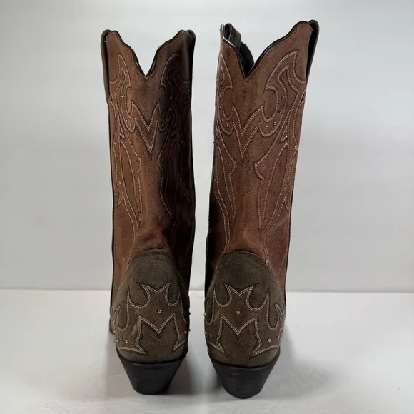 Masterson Boot Co Rockin Country Brown Leather Studded Cowboy Boots Women 11M