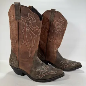 Masterson Boot Co Rockin Country Brown Leather Studded Cowboy Boots Women 11M