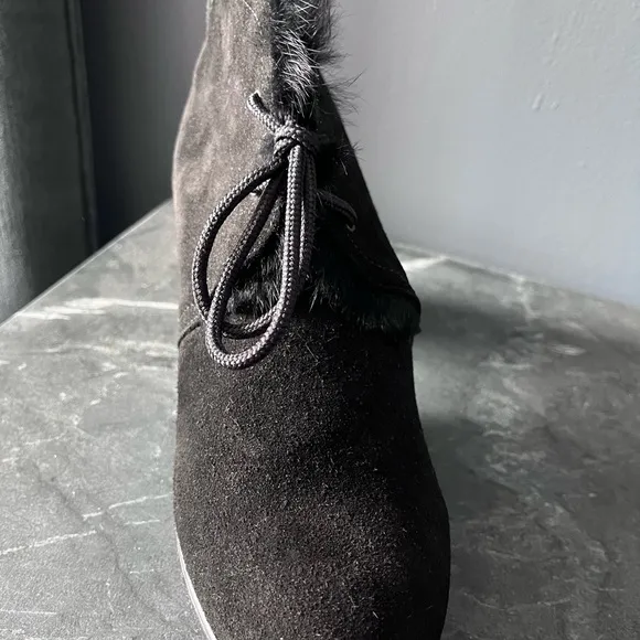 Maxine of Canada Suede Fur-lined black Ankle Boots - NWT (see description) Sz12
