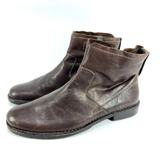Men John Varvatos Driggs F1199K3BA7B Brown Leather Side Zip Ankle Boots Size 9.5