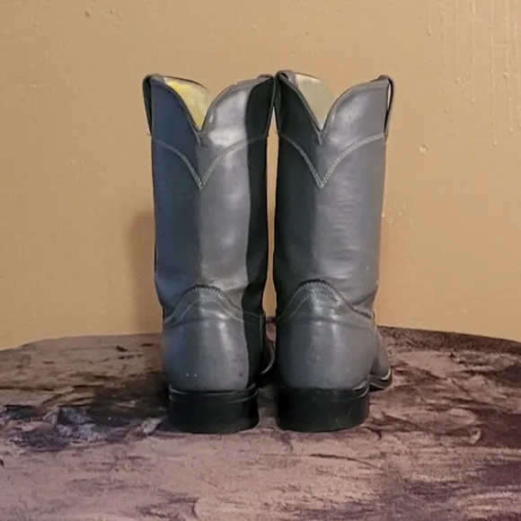 Men Vintage Leather Gray Roper Style Boots By Laredo Size 9EE/Men Designer Boots