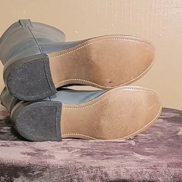 Men Vintage Leather Gray Roper Style Boots By Laredo Size 9EE/Men Designer Boots
