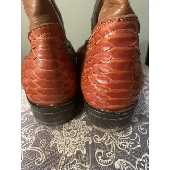 Mens 11.5 Reyme Brown Snake Skin Brown  Cowboy Boots