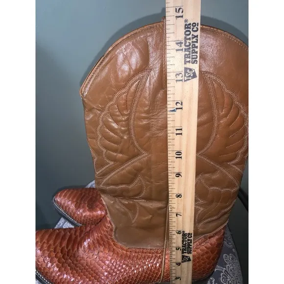 Mens 11.5 Reyme Brown Snake Skin Brown  Cowboy Boots