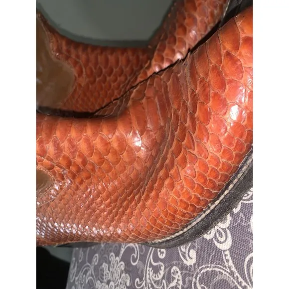 Mens 11.5 Reyme Brown Snake Skin Brown  Cowboy Boots