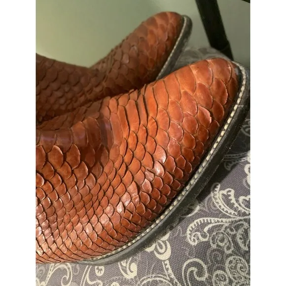 Mens 11.5 Reyme Brown Snake Skin Brown  Cowboy Boots