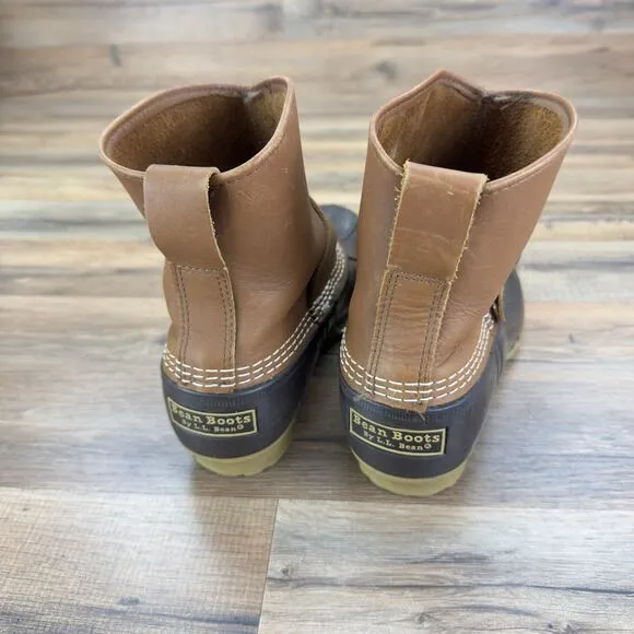 Mens 6M LL Bean Vintage Lounger Duck Boot Engineer Buckle Leather Rubber Maine