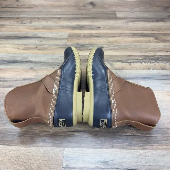 Mens 6M LL Bean Vintage Lounger Duck Boot Engineer Buckle Leather Rubber Maine