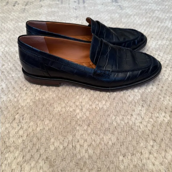 Men’s Black Oscar Croc pattern Loafers