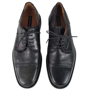 Men's Bostonian classic black leather wingtip lace up shoes9.5M