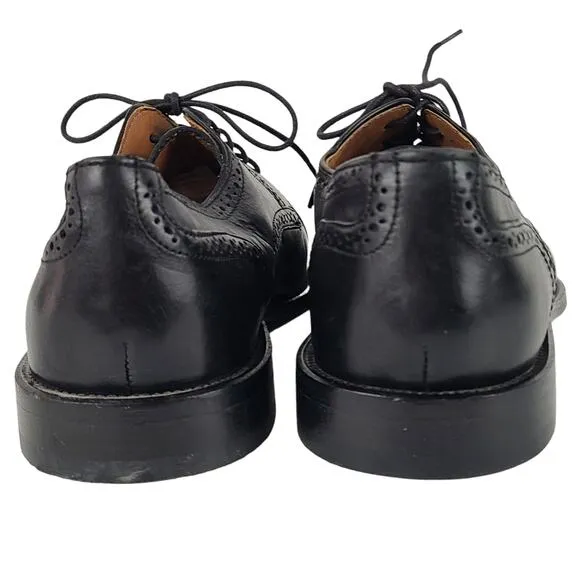 Men's Bostonian classic black leather wingtip lace up shoes9.5M