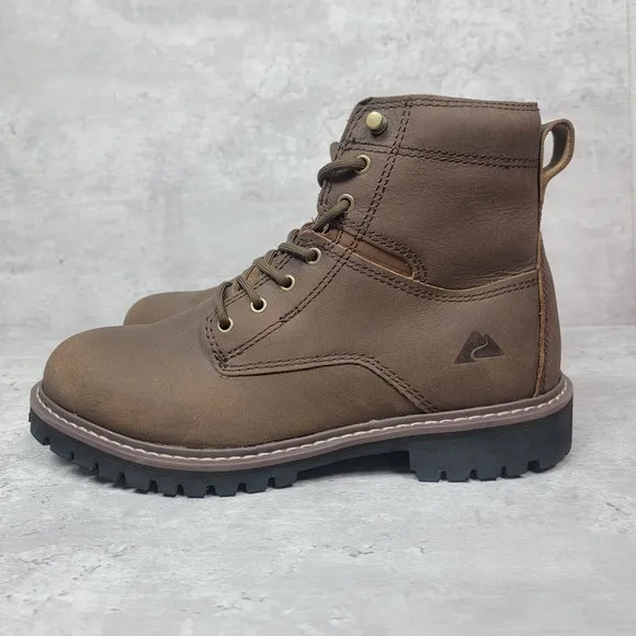Mens Brown Leather Hiking Boots Size 9 Lifestyle Ozark Trail Range
