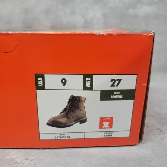 Mens Brown Leather Hiking Boots Size 9 Lifestyle Ozark Trail Range
