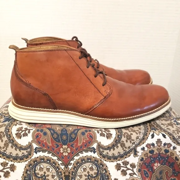 Men's Cole Haan Original Grand Woodbury / Ivory Leather Chukka Boots Size 8M