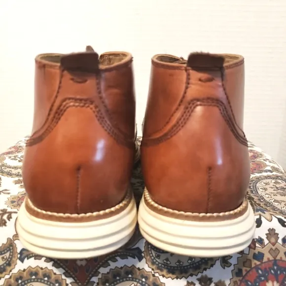 Men's Cole Haan Original Grand Woodbury / Ivory Leather Chukka Boots Size 8M