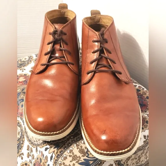 Men's Cole Haan Original Grand Woodbury / Ivory Leather Chukka Boots Size 8M