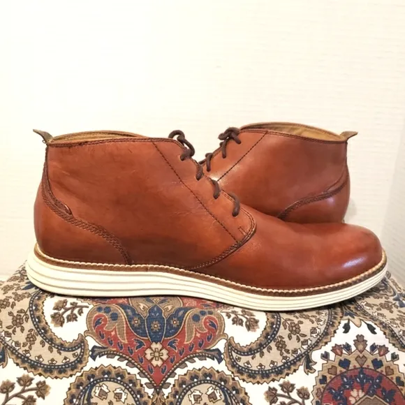 Men's Cole Haan Original Grand Woodbury / Ivory Leather Chukka Boots Size 8M
