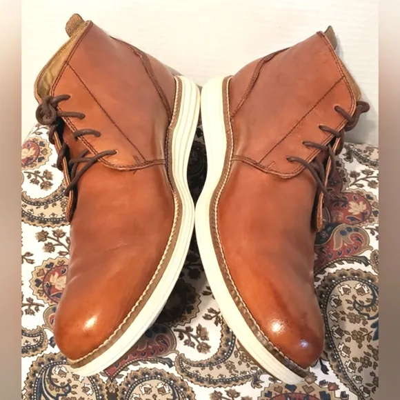 Men's Cole Haan Original Grand Woodbury / Ivory Leather Chukka Boots Size 8M