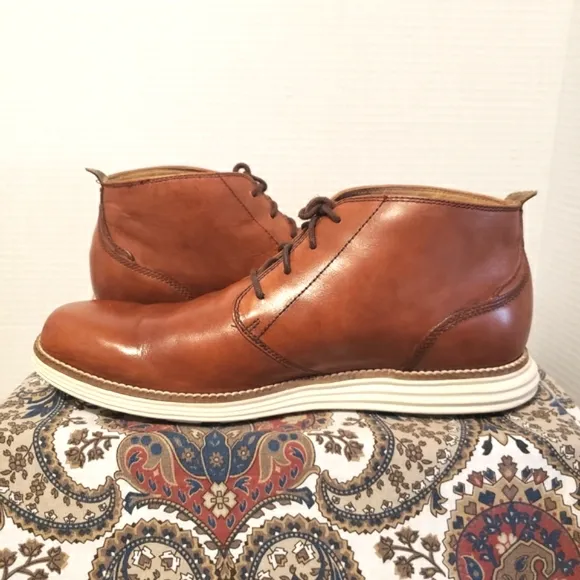 Men's Cole Haan Original Grand Woodbury / Ivory Leather Chukka Boots Size 8M