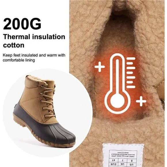 Mens Duck Boot | Waterproof Shell | Fur Lined Insulated Winter Snow Boot