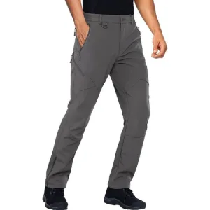 Men's Fleece Lined Winter Softshell Pants Hiking Snowboard Bottom Leg Zi…