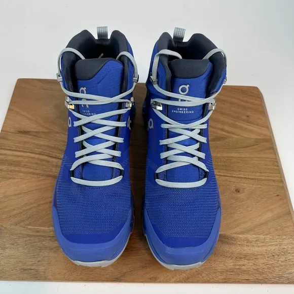 Mens On Cloudrock 2 Waterproof Blue Outdoor Hiking Ankle Boots Size 9.5 M GUC