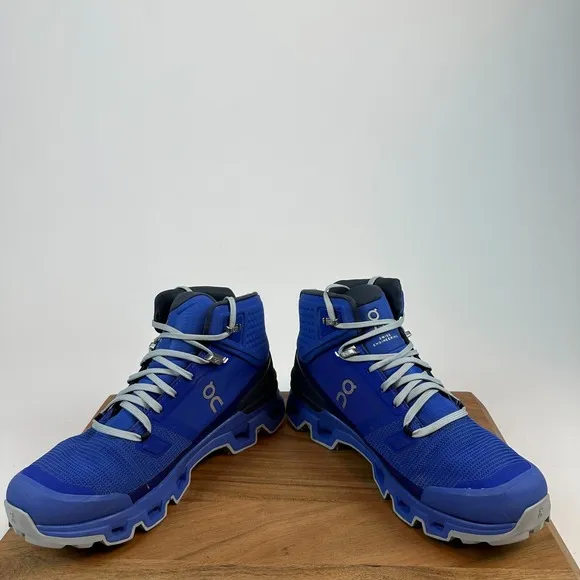 Mens On Cloudrock 2 Waterproof Blue Outdoor Hiking Ankle Boots Size 9.5 M GUC