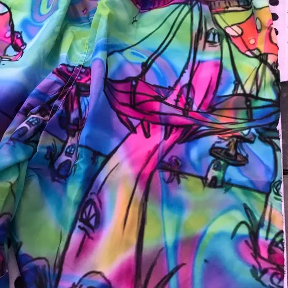 men’s psychedelic mushroom 🍄 rave swim shorts L1