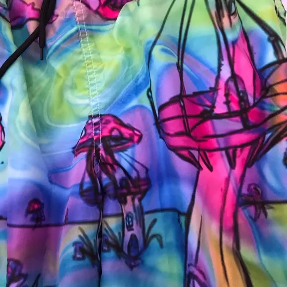 men’s psychedelic mushroom 🍄 rave swim shorts L1