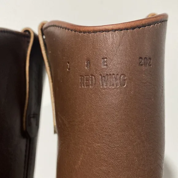 Mens Red Wing Pecos boot western work outdoor cowboy size 9 made in USA brown