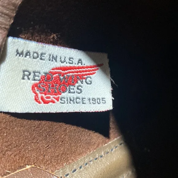 Mens Red Wing Pecos boot western work outdoor cowboy size 9 made in USA brown