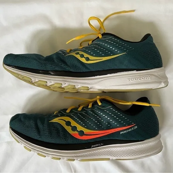 Men’s Saucony Rare Vintage Ride 13 in Citron Mutant. Size 12