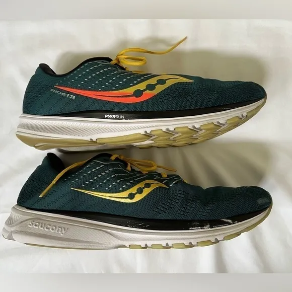 Men’s Saucony Rare Vintage Ride 13 in Citron Mutant. Size 12