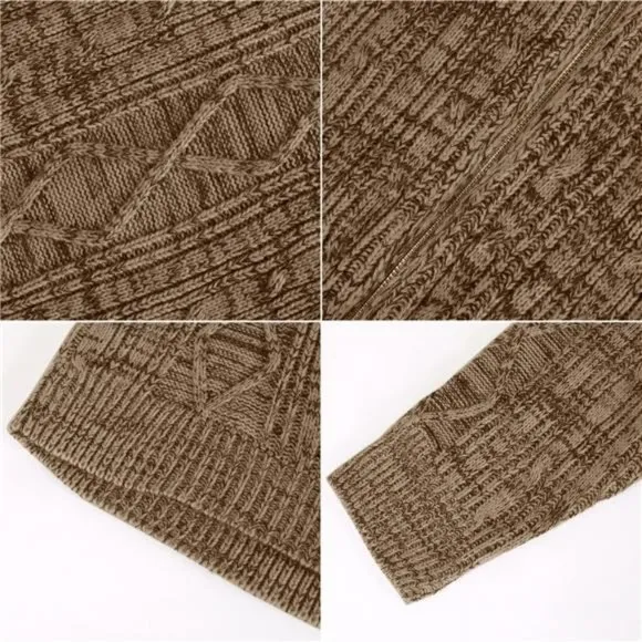 Men's Shawl Neck Cardigan Sweater with Pockets Winter Jacket Outerwear