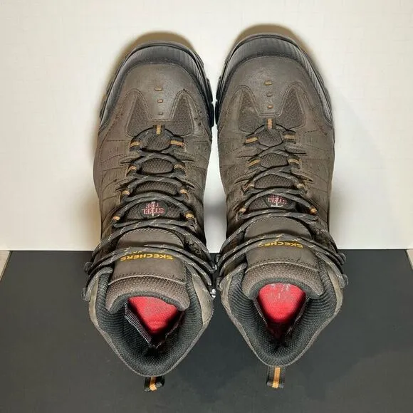 Mens SKECHERS Work Delleker Lakehead Waterproof Steel Toe Boots / Size 10