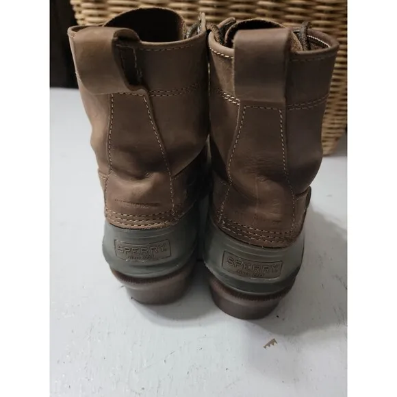 Men's Sperry Top Sider Watertown  Duck Boots Size 10.5 M H16-61775 Brown Rubber