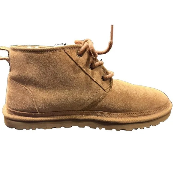 Men's UGG Neumel Chukka Lace Up Boots Size 10- Chestnut Suede - Sheepskin Lined