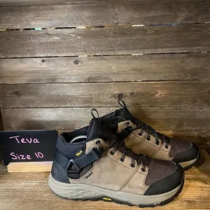 Mens Teva Grandview GTX Goretex Brown Leather Outdoor Ankle Hiking Boots Size 10