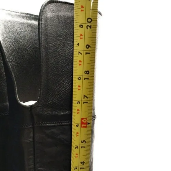MERCANTI FIORENTINI Black Leather Slouchy Foldable size 6 Knee Boots Whimsigoth