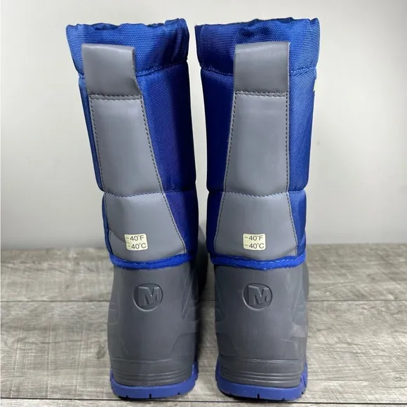 Merrell -40 Quest Waterproof Blue Mens Boys Hiking Snow Winter Boots Size 7